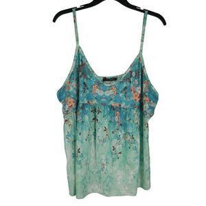 Women's Floral Printed Spaghetti Straps Top 2XL